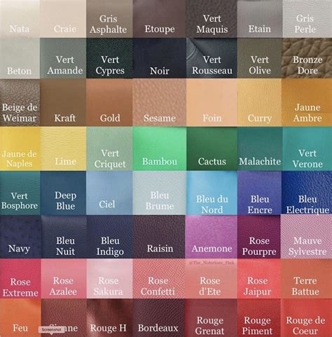 hermes color chart.